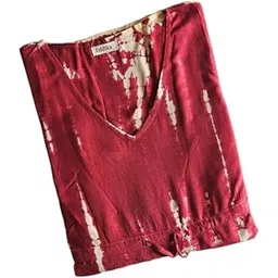 eddika Women's Rayon Hand Tie-Dye Kaftan Top/Maxi Night Dress (Fit Upto 44 Inches) Multicolour-picture-26