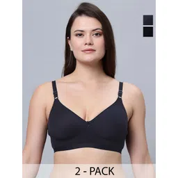 Eden Pack of 2 Full Coverage Non Padded Cotton Bra-image-31