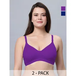 Eden Pack of 2 Full Coverage Non Padded Cotton Bra-image-34