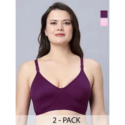 Eden Pack Of 2 Full Coverage Non Padded T-shirt Bra-image-36