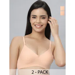 Eden Pack Of 2 Non Wired Soft Padded Full Coverage Lightly Padded Bra-image-24