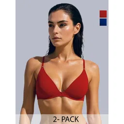 Eden Pack Of 2 Non Wired Soft Padded Full Coverage Lightly Padded Bra-picture-31