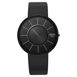 Titan Edge UltraSlim Quartz Analog Black Dial Black Leather Strap Watch For Men-picture-13