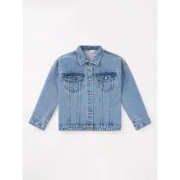 edheads Girls Blue Back Print Denim Jacket-picture-32