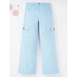 edheads Girls Mid-Rise Wide Leg Cargo Style Stretchable Jeans-picture-53