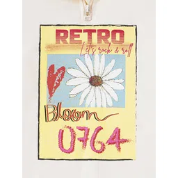 edheads Girls Off White Printed Cotton Sweatshirt image 4