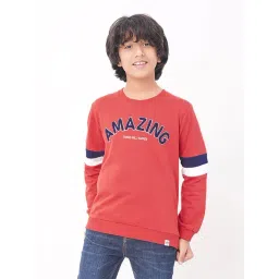 Edheads Kids Red Cotton Applique Full Sleeves Sweatshirt-picture-47