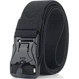 edifier Breathable Webbing Nylon Military Style Tactical Black Canvas Unisex Waist Belt With Heavy-Duty Quick-Release Metal Buckle 1.5 Inches Wide, Waist Size Upto 40 Inches (Pack Of 1)-picture-12