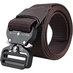 edifier Men's and Women's Breathable Webbing Nylon Military Style Tactical Canvas Waist Belt with Heavy-Duty Quick-Release Metal Buckle 1.5 Inches Wide (Brown; Free Size)-picture-11