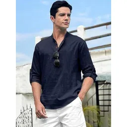 Edin Men Cotton Solid Kurtas-picture-10