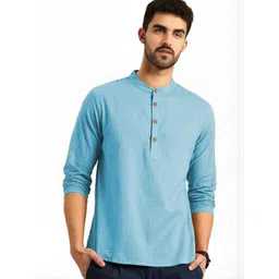 Edin Men Cotton Solid Kurtas-picture-16