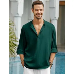 Edin Men Cotton Solid Kurtas image 1