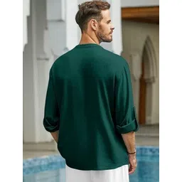Edin Men Cotton Solid Kurtas image 2