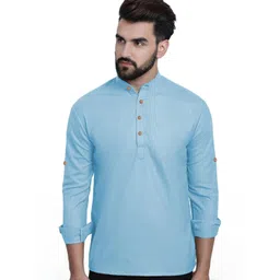 Edin Men Solid Cotton Kurtas-picture-40