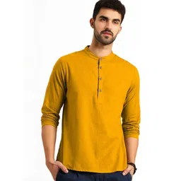 Edin Men Solid Cotton Kurtas-picture-23