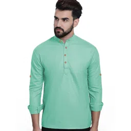 Edin Men Solid Cotton Kurtas-picture-17