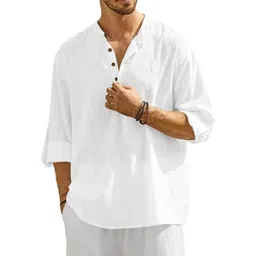 Edin Men White Straight Blended Kurtas-picture-31