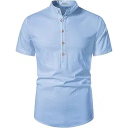 edinwolf Cotton Half Sleeve Solid Casual Short Kurta for Men-picture-10