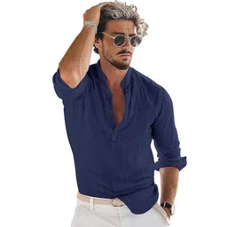 EdinWolf Men India Slim Fit Mandarin Collar Textured Cotton Casual Shirt-picture-21