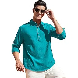 edinwolf Men Pure Cotton Slim Fit Full Sleeve Short Kurta | Super Soft Stylish Kurta for Any Occasions. (KBTNBTN31)-picture-14