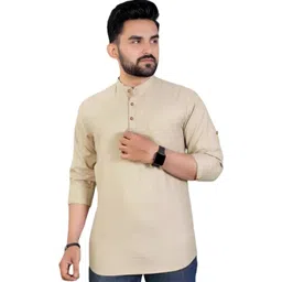 EdinWolf Men Solid Mandarin Collar Cotton Kurta-picture-27