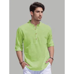 EdinWolf Round Neck Roll-Up Sleeves Straight Short Kurta-picture-17