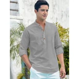 EdinWolf Round Neck Roll-Up Sleeves Straight Short Kurta-picture-19