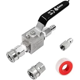 EDOU DIRECT Ball Valve for High Pressure Washer Hose Kit | 3/8" Male Plug X 3/8" Female Quick Connect | 4,500 PSI Max Working Pressure | Includes replacement Quick Connect and Teflon Tape-picture-20