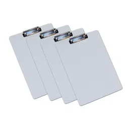 EDUWAY 35x25 cm Heavy Duty Clip Exam Board Wood & Stainless Steel White (Pack of 4)-picture-41