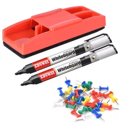 EDUWAY Combination Board with 50 Push Pin, 2 Marker & Duster Multicolour for Multipurpose Use-picture-46