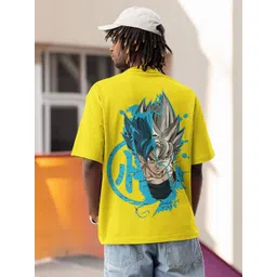 Edyssa Men Dragon Ball Z Graphic Printed Round Neck Cotton Oversized T-shirt-picture-30
