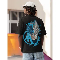 Edyssa Men Dragon Ball Z Graphic Printed Round Neck Cotton Oversized T-shirt-picture-33