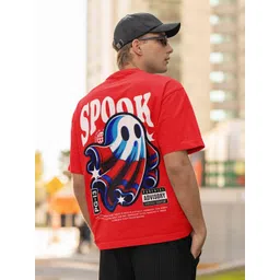 Edyssa Men Graphic Printed Round Neck Cotton Oversized T-shirt image 2