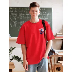 Edyssa Men Graphic Printed Round Neck Cotton Oversized T-shirt image 1