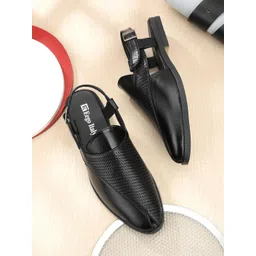 Eego Italy Men Black Ethnic Comfort Buckle Sandals-picture-27