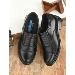 Eego Italy Men Black Solid Leather Formal Slip-On Service Shoes-picture-19