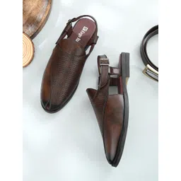 Eego Italy Men Brown Ethnic Comfort Buckle Sandals-picture-27