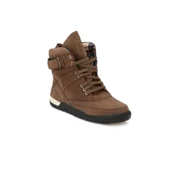 Eego Italy Men Brown Solid Synthetic High-Top Sneakers-picture-33