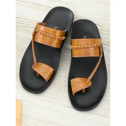 Eego Italy Men Tan Brown Solid Comfort Sandals-picture-15