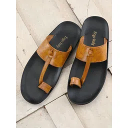 Eego Italy Men Tan Brown Solid Comfort Sandals image 1