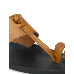 Eego Italy Men Tan Brown Solid Comfort Sandals image 5