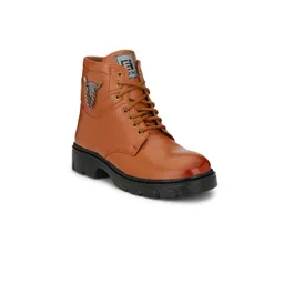 Eego Italy Men Tan Solid Synthetic High-Top Flat Boots-picture-28