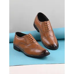 Eego Italy Men Textured Genuine Leather Slip On Brogues-picture-13