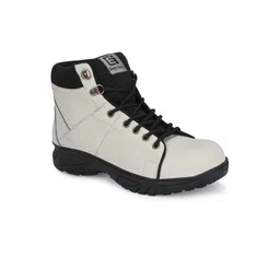 Eego Italy Men White Leather Heavy Duty Boots-picture-24