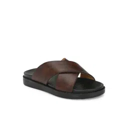Eego Italy Men's Brown Cross Strap Sandals-picture-39