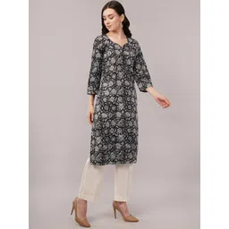 EELIKA Women Floral Printed Indie Prints Kurta-picture-19
