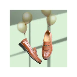 Egle Men Black Leather Tasseled Semi-Brogues image 1