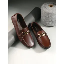 Egoss Men Leather Square Toe Loafers-picture-10