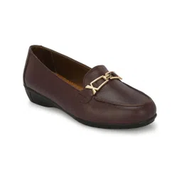 EGOSS Women Lady Boss Premium Genuine Leather Loafers - Maroon-picture-12