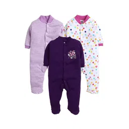 EIO Infant Kids Pack Of 3 Printed Cotton Sleepsuits-picture-27